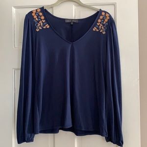 Ash & Violet LaDonna Embroidery Detail Knit Top (Stitch Fix)